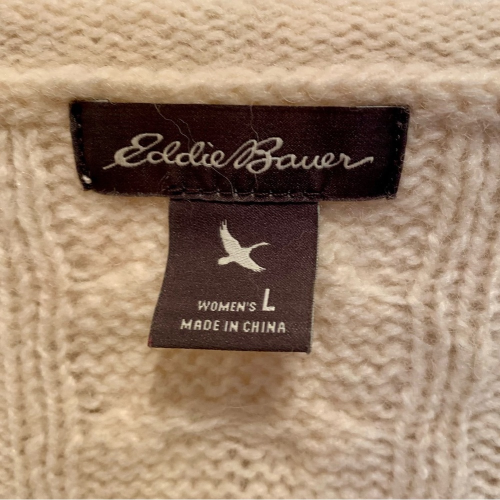 Eddie Bauer wool sweater, ivory colour. - Picture 6 of 6